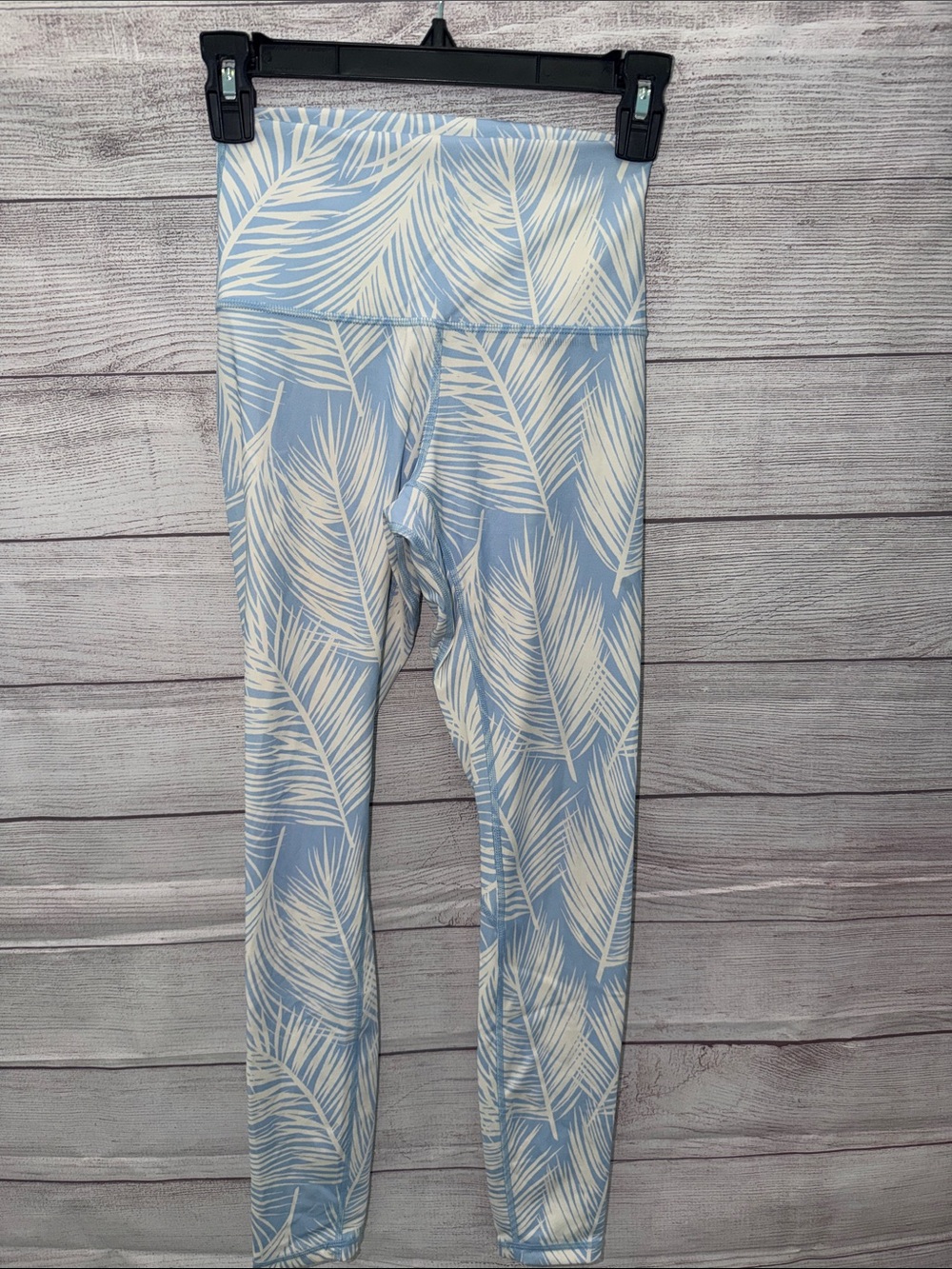 Spiritual Gangster Light Blue & White Palm-Print Leggings